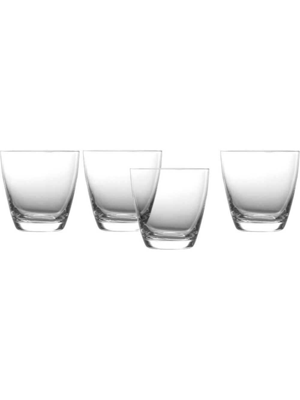 Elegant Crystal Double Old Fashioned Glasses - Set of 4, 12 Oz, Clear Drinkware